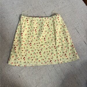 Wayf Yellow Floral Mini Skirt